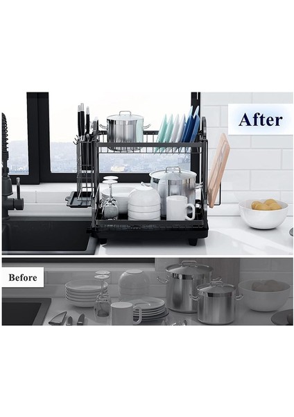 Bulaşık Kurutma Rafı -Multifonksiyonel Bulaşık Rafı Pasopalı Mutfak Bulaşık Drenaj Tahtası ve Tesis Tutucu (Yurt Dışından) fiyatları