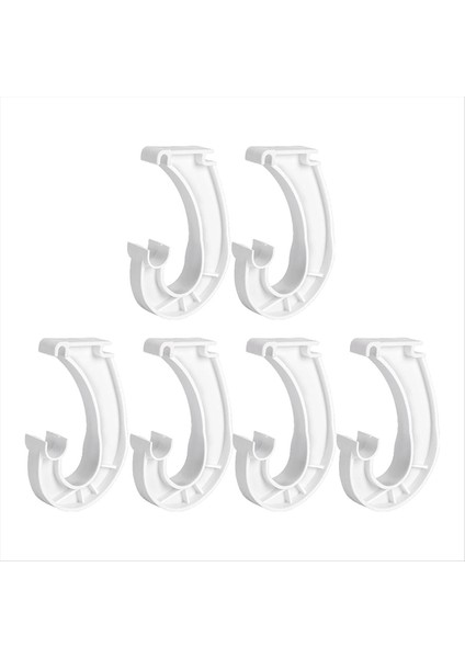 6pcs Asma Dolap Çubuğu Desteği - Asılı Giysiler Için Sağlam J Şeklindeki Dolap Braketleri 3/4 Dolap Raf Çubuğu Tutucu (Yurt Dışından)