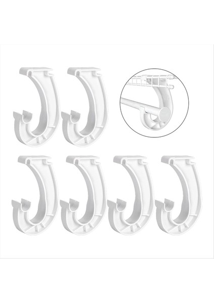 6pcs Asma Dolap Çubuğu Desteği - Asılı Giysiler Için Sağlam J Şeklindeki Dolap Braketleri 3/4 Dolap Raf Çubuğu Tutucu (Yurt Dışından) fiyatları