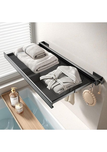 Duvara Monte Kurutma Rafları Çamaşırlar Için Delme Yok Gereken Kurutma Raf Banyo Aksesuarları Kıyafetler Kurutma Net Havlu (Yurt Dışından) fiyatları