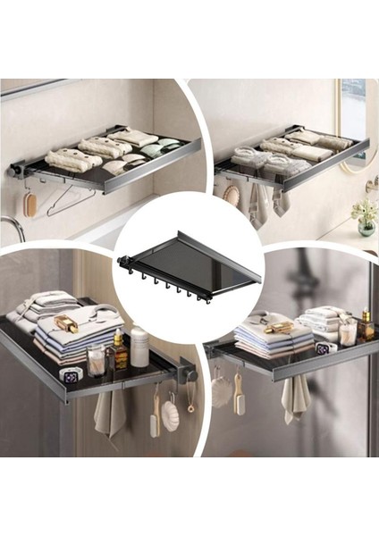 Duvara Monte Kurutma Rafları Çamaşırlar Için Delme Yok Gereken Kurutma Raf Banyo Aksesuarları Kıyafetler Kurutma Net Havlu (Yurt Dışından) indirimleri