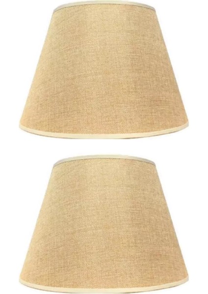 2x Masa Lambası Aksesuarlar E27 Keten Başucu Lambası Duvar Lambası Zemin Lambası Gölgesi Alt Çap 30CM Sarı (Yurt Dışından)