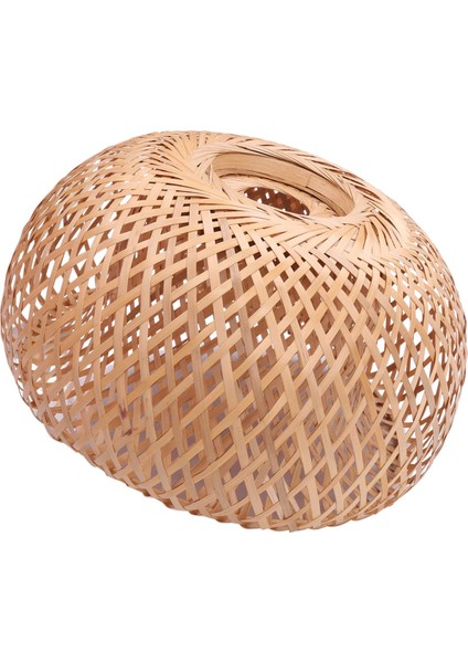Bambu Hasır Rattan Abajur El Dokuma Çift Katmanlı Bambu Kubbe Abajur Asya Rustik Japon Lamba Tasarımı (Yurt Dışından)