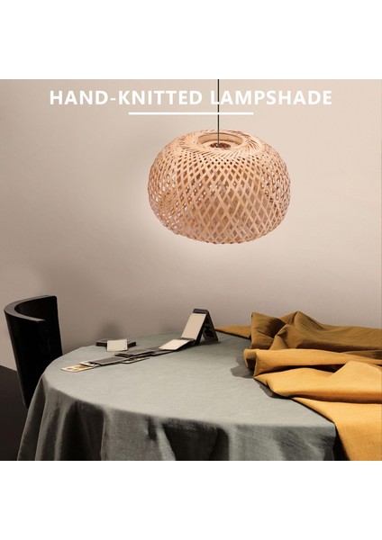 Bambu Hasır Rattan Abajur El Dokuma Çift Katmanlı Bambu Kubbe Abajur Asya Rustik Japon Lamba Tasarımı (Yurt Dışından) fiyatları