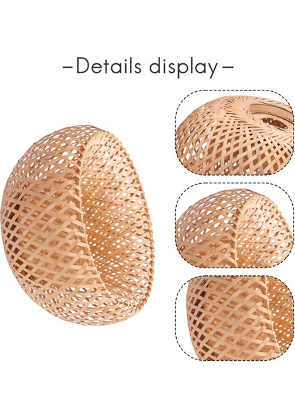 Bambu Hasır Rattan Abajur El Dokuma Çift Katmanlı Bambu Kubbe Abajur Asya Rustik Japon Lamba Tasarımı (Yurt Dışından) indirimleri