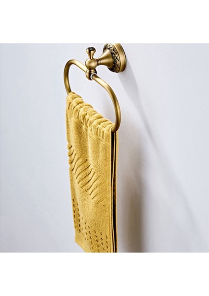 2x Oval Havlu Yüzüğü Antika Pirinç Zarif Desen Oyma Askı El Havlu Tutucu Için Banyo Mutfak Aksesuarları (Yurt Dışından) modelleri