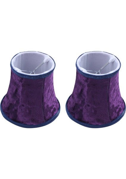 Lamba Gölgesinde 2x Kumaş Klips E14 Modern Avrupa Tarzı Duvar Aplik Lambası Için El Yapımı Abajur (Koyu Mor) (Yurt Dışından)