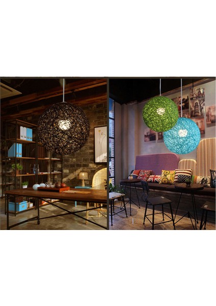 Kahve Bambu Rattan ve Jüt Top Avizesi Bireysel Yaratıcılık Küresel Rattan Yuva Abajur (Yurt Dışından) fiyatları