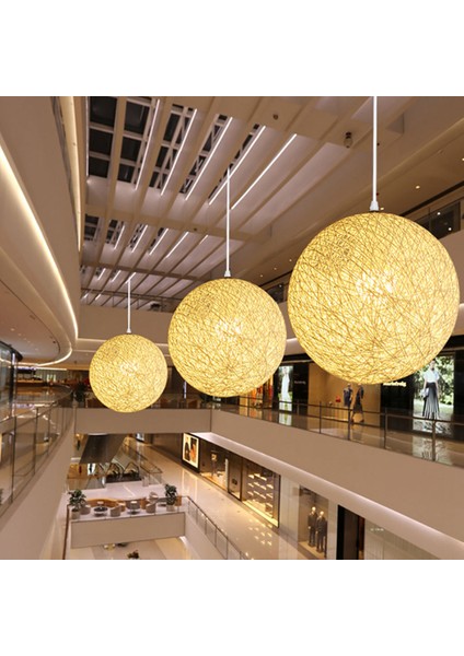 Kırmızı Bambu Rattan ve Jüt Top Avizesi Bireysel Yaratıcılık Küresel Rattan Yuva Abajur (Yurt Dışından) modelleri