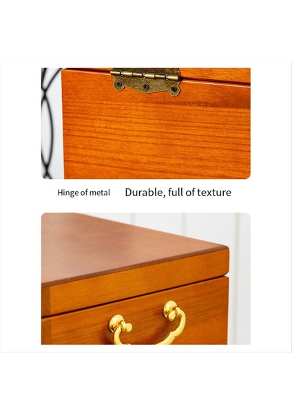 Vintage Masif Ahşap Takılar Depolama Kutusu Metal Çekme Yüzüğü Beş Katmanlı Çekmece Kolye Halkası Küpe Katı Ahşap Saklama Kutusu (Yurt Dışından) modelleri