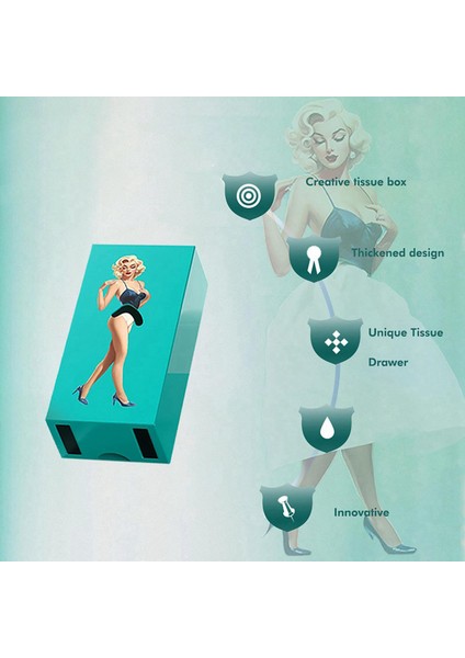 2x Karikatür Kız Doku Kutusu Uçan Etek Doku Kutusu Masaüstü Dekorasyon Peçete Kutusu Kız Uzun Etek Doku Kutusu (Mavi) (Yurt Dışından) fırsatları
