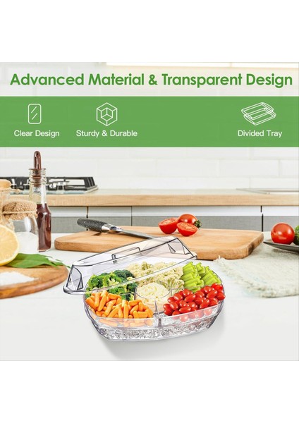 Meyve Buz Tepsisi Soğutulmuş Sebze Tepsisi Kapaklı Berrak Buz Servis Kase Meze Tabağı Soğuk Kesimler Deniz Ürünleri (Yurt Dışından) fiyatları