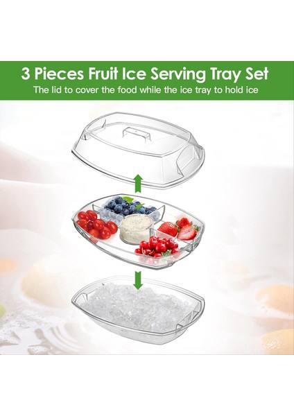 Meyve Buz Tepsisi Soğutulmuş Sebze Tepsisi Kapaklı Berrak Buz Servis Kase Meze Tabağı Soğuk Kesimler Deniz Ürünleri (Yurt Dışından) modelleri