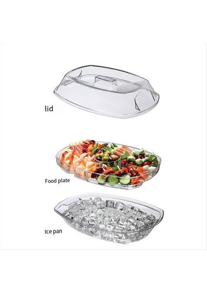 Meyve Buz Tepsisi Soğutulmuş Sebze Tepsisi Kapaklı Berrak Buz Servis Kase Meze Tabağı Soğuk Kesimler Deniz Ürünleri (Yurt Dışından) indirimleri