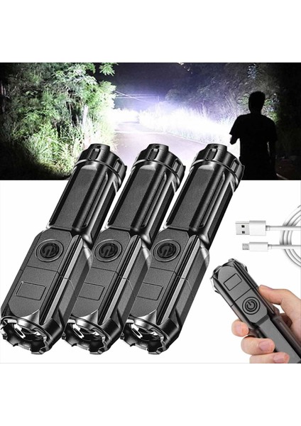 Peachloft El Feneri Güçlü LED El Feneri Şarj Edilebilir Yakınlaştırılabilir Yüksek Lümenler Süper Parlak Ev Kampı Için (Yurt Dışından) fiyatları