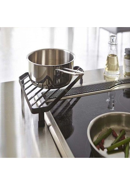 Fırın Açısı Çerçeve Ferforje Üçgen Demir Çerçeve Raf Rafı Anti-Ölçeklendirme Köşe Masası Siyah (Yurt Dışından) fırsatları