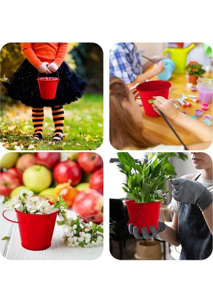 Saplı Küçük Metal Kova Partys Dekorasyonu Için Plaj Oyuncakları Mini Kova Sınıf Masaüstü Depolama Kovası 8pcs B (Yurt Dışından) modelleri