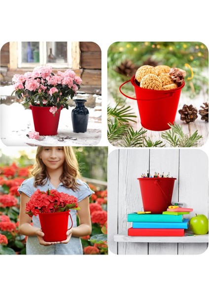 Saplı Küçük Metal Kova Partys Dekorasyonu Için Plaj Oyuncakları Mini Kova Sınıf Masaüstü Depolama Kovası 8pcs B (Yurt Dışından) fırsatları