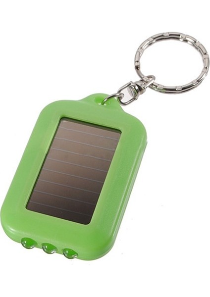 10X Mini Güneş Gücü Şarj Edilebilir 3led Flashlight Anahtar Teşekkür Torç Yüzüğü Yeni - Yeşil (Yurt Dışından)