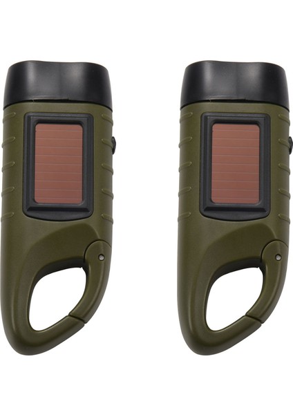 2x Mini Acil El Krank Dinamo Güneş Işığı Şarj Edilebilir LED Işık Lambası Şarj Güçlü (Yurt Dışından)