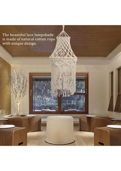 Makrome Lamba Gölge Asılı Kolye Işık Kapağı Modern Ofis Yatak Odası Oturma Odası Kreş Yurt Odası Bohem Ev Dekor (Yurt Dışından) fiyatları