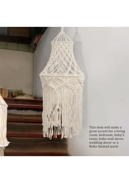 Makrome Lamba Gölge Asılı Kolye Işık Kapağı Modern Ofis Yatak Odası Oturma Odası Kreş Yurt Odası Bohem Ev Dekor (Yurt Dışından) modelleri