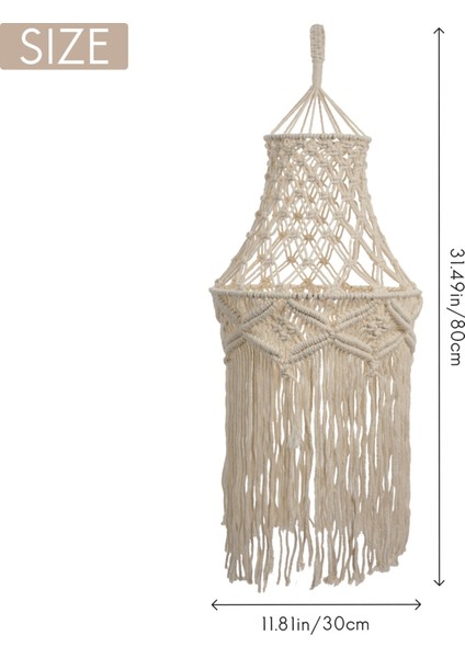 Makrome Lamba Gölge Asılı Kolye Işık Kapağı Modern Ofis Yatak Odası Oturma Odası Kreş Yurt Odası Bohem Ev Dekor (Yurt Dışından) fırsatları