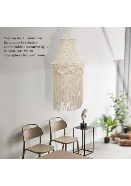 Makrome Lamba Gölge Asılı Kolye Işık Kapağı Modern Ofis Yatak Odası Oturma Odası Kreş Yurt Odası Bohem Ev Dekor (Yurt Dışından) indirimleri