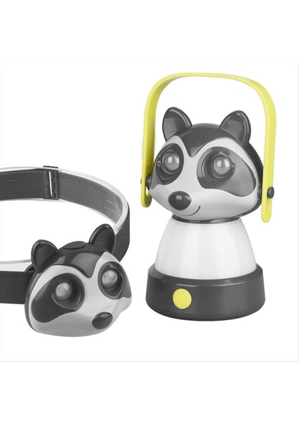 Açık Far Farları Aydınlatma LED Far Type-C Şarj Cihazı Hayvan Farları Çocuk Far Rakun Far (Yurt Dışından)