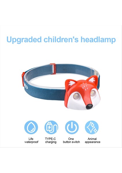 Açık Far Farları Aydınlatma LED Far Type-C Şarj Cihazı Hayvan Farları Çocuk Far Rakun Far (Yurt Dışından) indirimleri