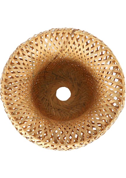 2x Bambu Hasır Rattan Abajur El Dokuma Çift Katmanlı Bambu Kubbe Abajur Asya Rustik Japon Lamba Tasarımı (Yurt Dışından) indirimleri