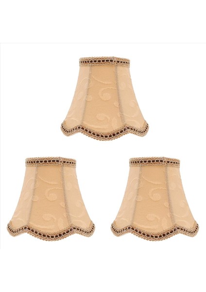 3x Masa Lambası Kumaş Bez Klipsi Hafif Gölgeler Kapak Drum Gölge Ahşap Ampulü Zemin Lambası Evi (Yurt Dışından)