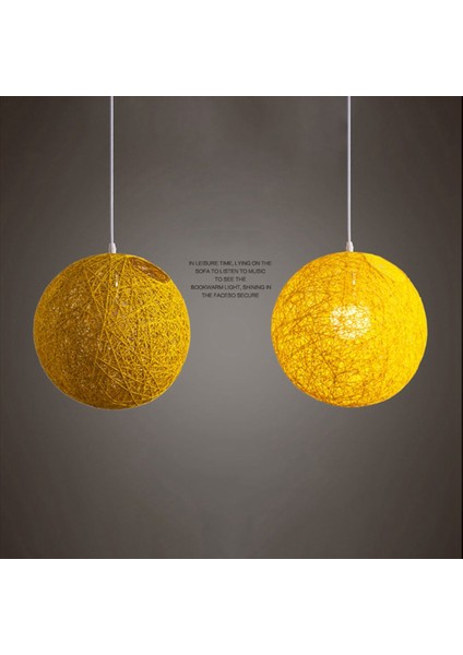 4x Sarı Bambu Rattan ve Jüt Top Avizesi Bireysel Yaratıcılık Küresel Rattan Yuva Abajur (Yurt Dışından) fiyatları