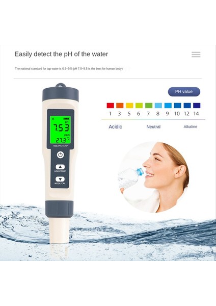 3 Arada 1 Su Kalitesi Test Kalemi Tds/ph/sıcaklık Ph Metre Çok Parametreli Kemer Su Kalitesi Analizörü (Yurt Dışından)