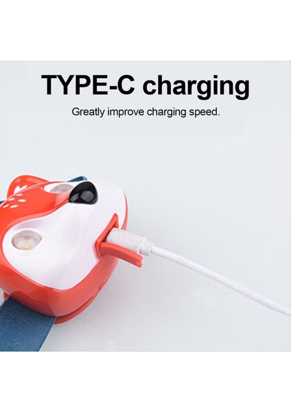 Açık Far Farları Aydınlatma LED Far Type-C Şarj Cihazı Hayvan Far Çocuk Far Fox Far (Yurt Dışından) indirimleri