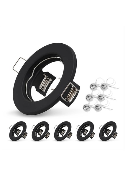 6pcs Aşağı Işık Çerçevesi Gömme LED Tavan Armatürleri Downlight GU10 MR16 Tavan Noktası Işıklar Fikture Fikstür Siyah (Yurt Dışından)