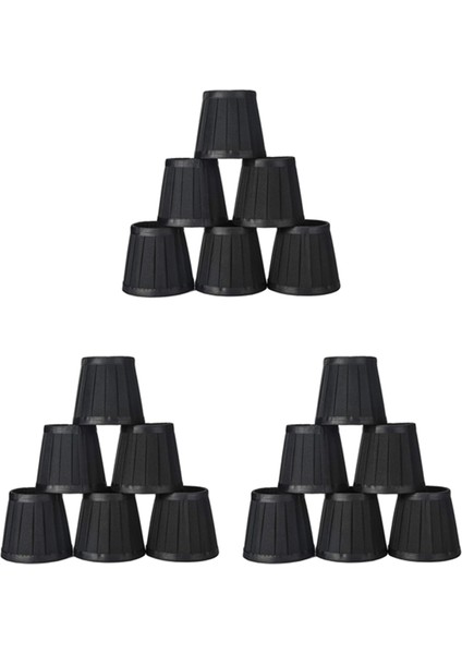 Klipajda Klipler Mum Avize Tavan Kolye Işık Masa Lamba Zemin Işık 18 Pcs Siyah (Yurt Dışından)