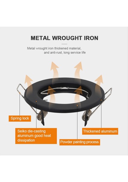 6pcs Aşağı Işık Çerçevesi Gömme LED Tavan Armatürleri Downlight GU10 MR16 Tavan Nokta Işıkları Fikture Beyaz (Yurt Dışından) fırsatları