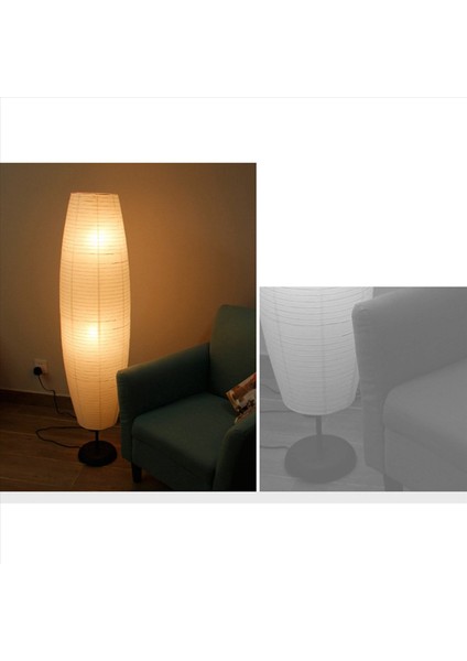 2x Pirinç Kağıt Zemin Lambası Yaratıcı Uzun Lamba Oturma Odası Dekor Özel Kağıt Stant Işıkları Sadece Lamba Yanında Lambal (Yurt Dışından) fırsatları