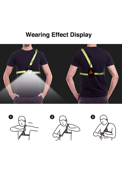 Koşucular Için Gece Koşu Lambaları Yansıtıcı Yelek Dişli ve Şarj Edilebilir Pil Şarj Işıkları ile LED Göğüs Lambaları (Yurt Dışından) fırsatları