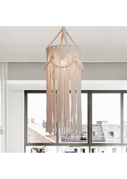 4x Avize Boho Dekor El Dokuma Cazibesi Makrame Duvar Asılı Yaratıcı Ev Ranzası Ev Dekorasyon Lambası Gölge Mandala (Yurt Dışından) modelleri