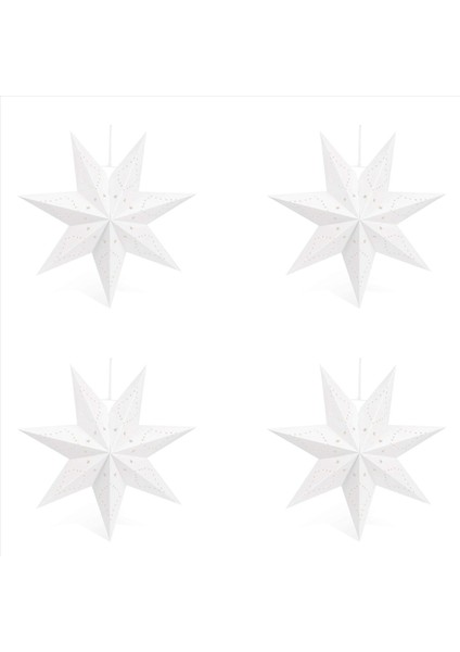 4x Asma Kağıt 7 Sivri Yıldız Lantern Noel Düğün Doğum Günü Dekorasyonu Için Noel Asma Yıldız Dekorasyonları (Yurt Dışından)