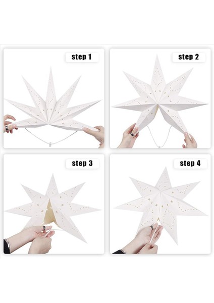 4x Asma Kağıt 7 Sivri Yıldız Lantern Noel Düğün Doğum Günü Dekorasyonu Için Noel Asma Yıldız Dekorasyonları (Yurt Dışından) indirimleri