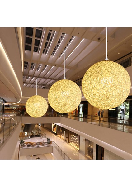 4x Beyaz Bambu Rattan ve Jüt Top Avizesi Bireysel Yaratıcılık Küresel Rattan Yuva Abajur (Yurt Dışından) fiyatları