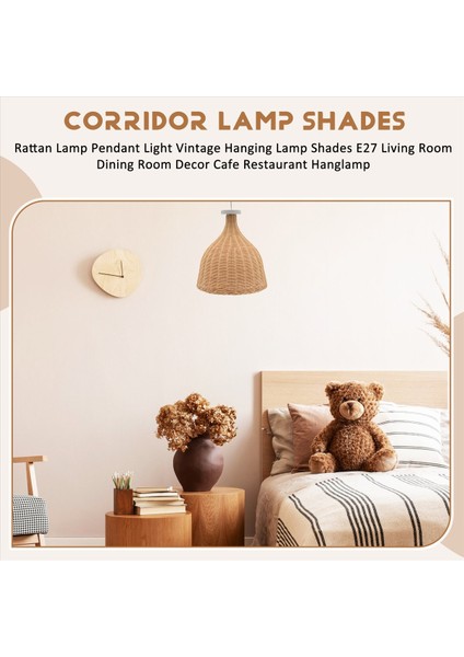 Rattan Lamba Kolye Işık Vintage Asma Labh Thenes E27 Oturma Odası Yemek Odası Dekor Cafe Restoran Hanglamp (M) (Yurt Dışından) fırsatları