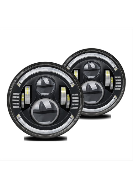 7 Inç Yuvarlak LED Halo Farlar Hi/düşük Kirişli Kehribar/mavi LED Kafa Lambası Offroad Hafif Açılı Gözler Wrangler Için Jk (Yurt Dışından) fiyatları