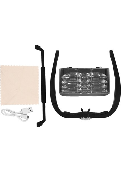 Gözlük Takma Büyüteç USB Mücevherleri Okumak Için LED Işıkla Şarj Edilebilir Saatçi Saat Üreticisi Onarımı Magnifing (Yurt Dışından)