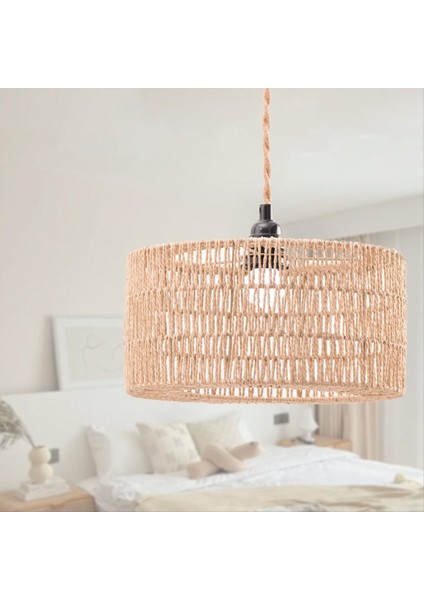 Kağıt Halat Abajur Tavan Işık Gölgesi Boho Avize Gölgesi Ampul Koruma Restoran Kafe Oturma Odası 30X15CM (Yurt Dışından) modelleri