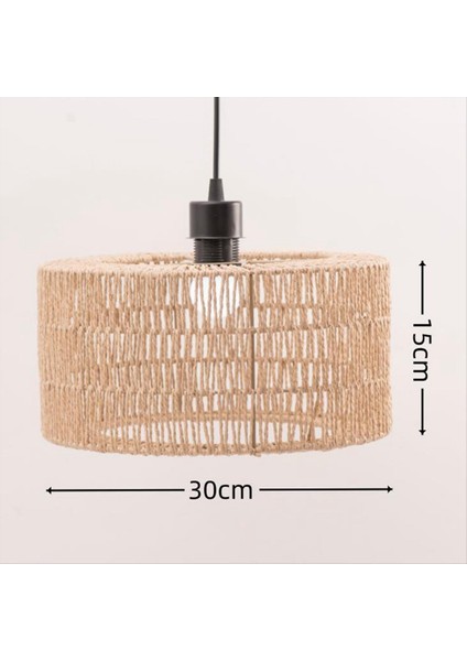 Kağıt Halat Abajur Tavan Işık Gölgesi Boho Avize Gölgesi Ampul Koruma Restoran Kafe Oturma Odası 30X15CM (Yurt Dışından) indirimleri