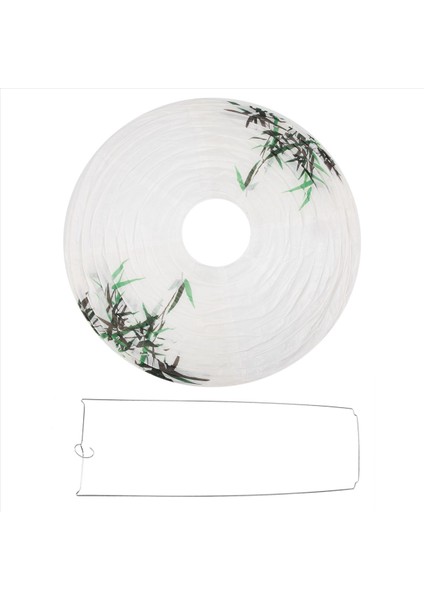40CM Lamba Gölge Kağıt Fener Oryantal Tarzı Işık Dekorasyonu Çince Desen Bambu (Yurt Dışından)